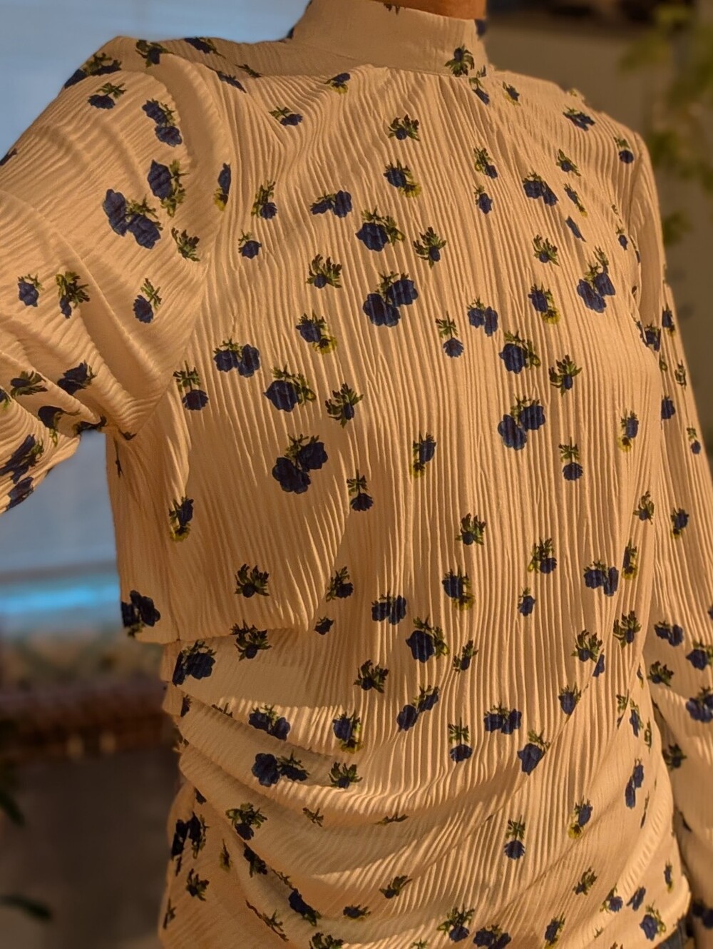 Floral Pleated Blouse, NWT